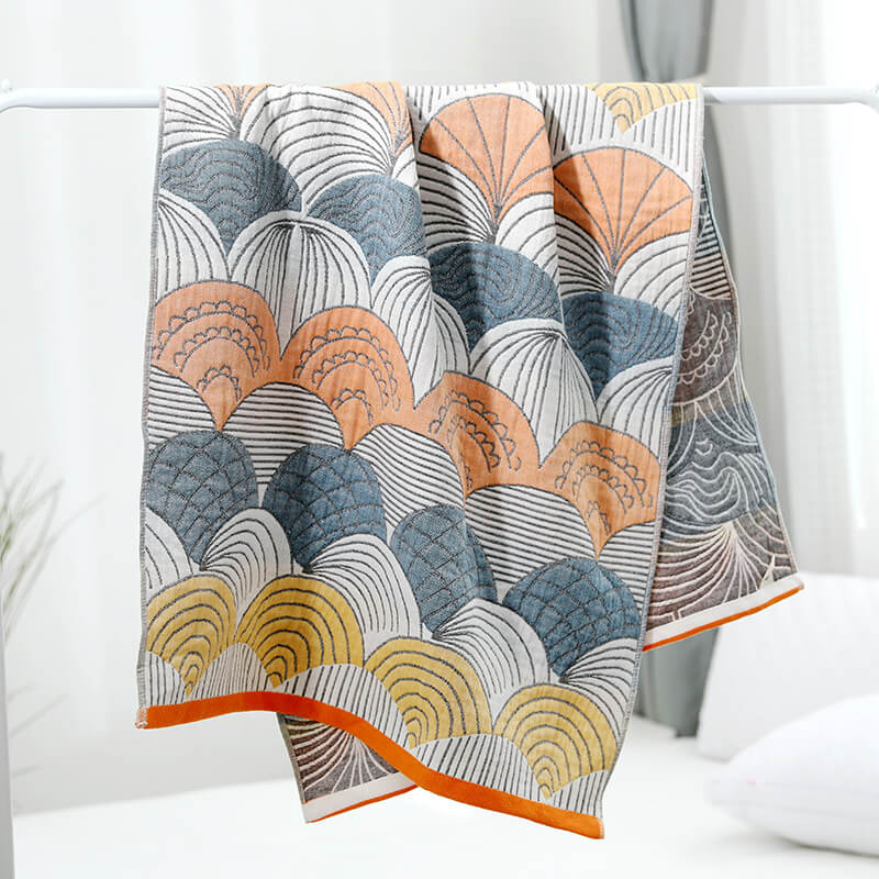 Jacquard Katoenen Badhanddoek Met Patroon Lichtgewicht