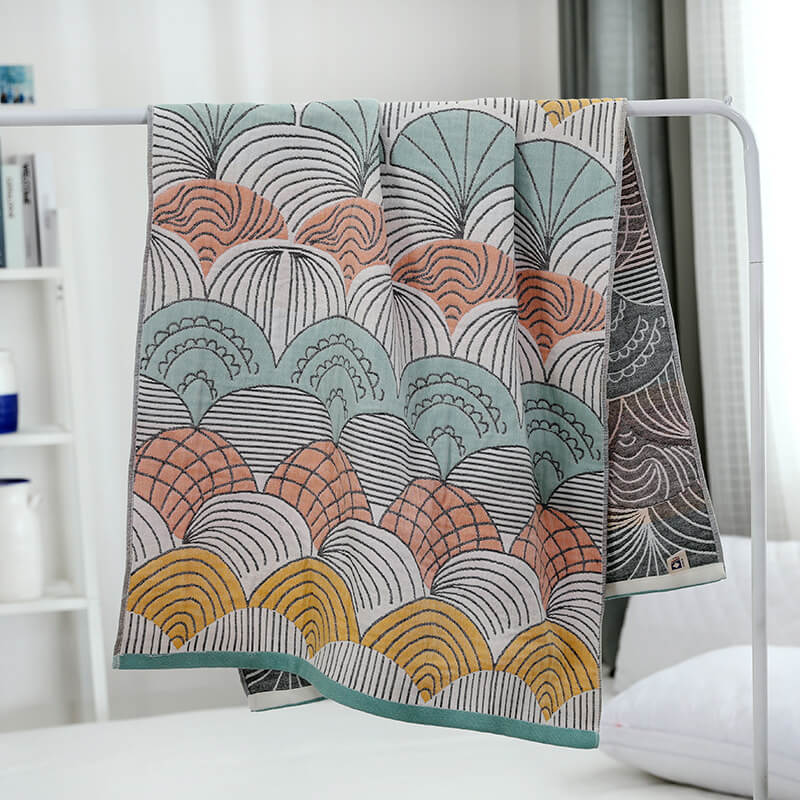 Jacquard Katoenen Badhanddoek Met Patroon Lichtgewicht