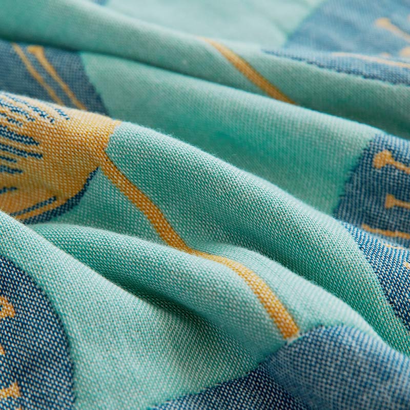 Paardenbloemprint Katoenen Gaas Kussen En Handdoek Set Van 2
