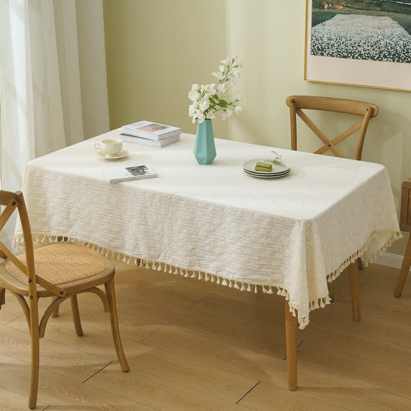 Katoenen Decoratief Tafelkleed Met Romantische Uitstraling
