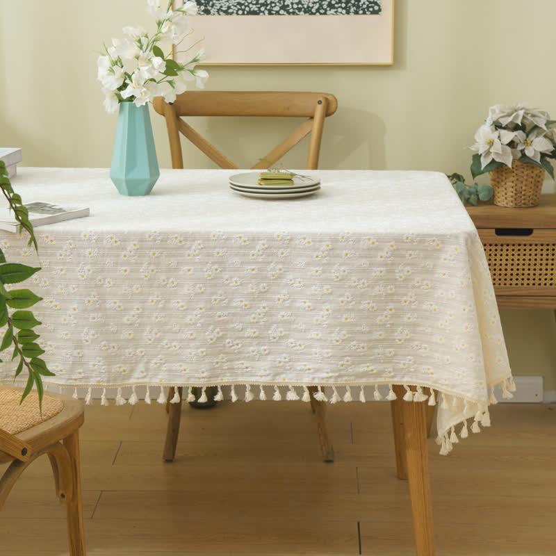 Katoenen Decoratief Tafelkleed Met Romantische Uitstraling