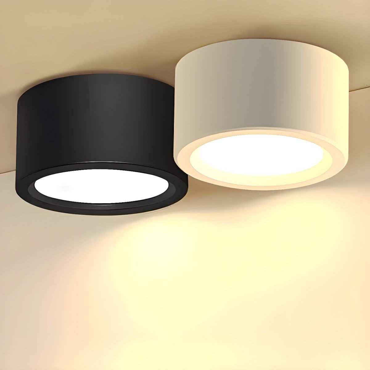 Scandinavische Plafondlampen Binnen Minimalistisch Design Zwart D10 × H7 cm (7W)