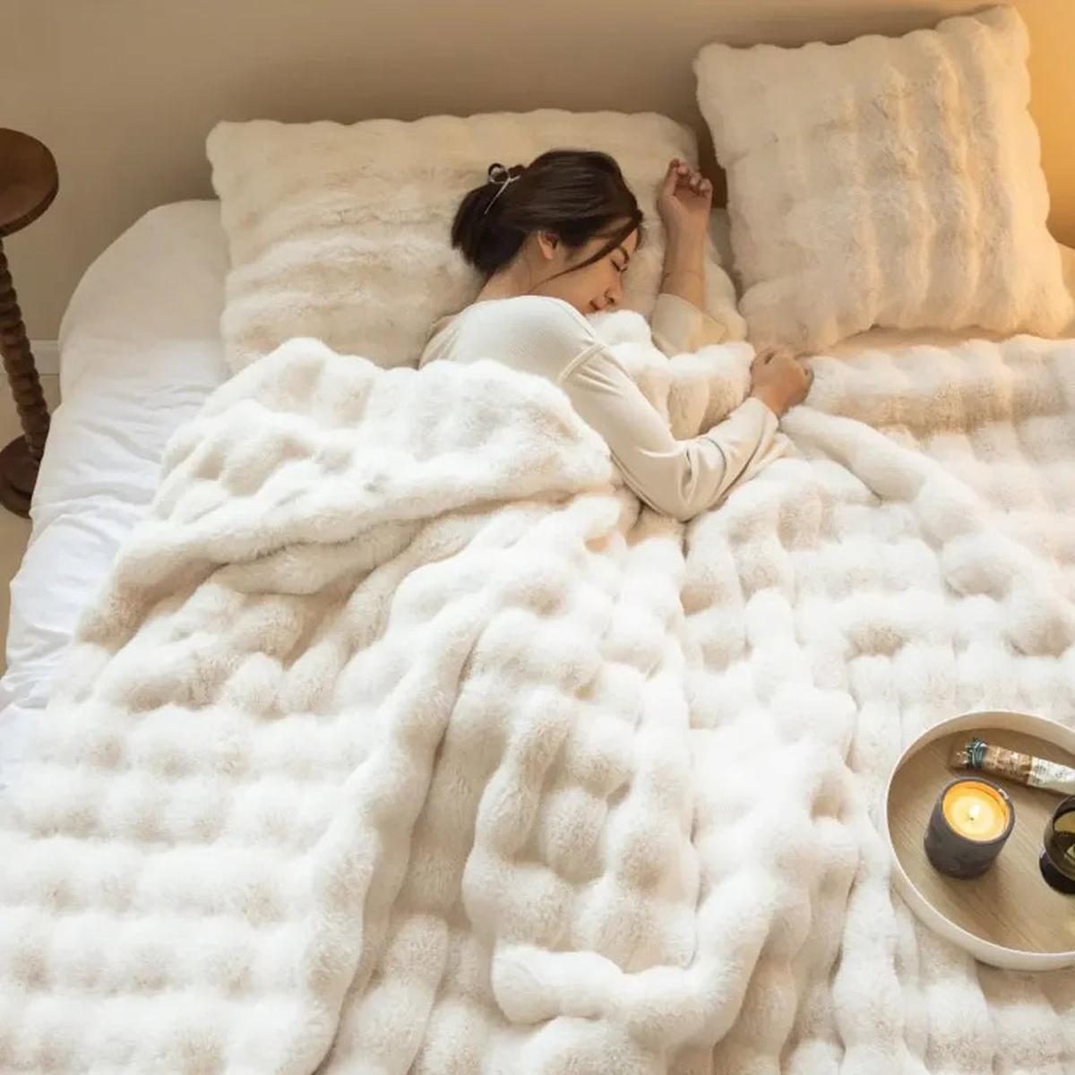 Zachte Pluche Deken Machinewasbaar Voor Warmte En Comfort