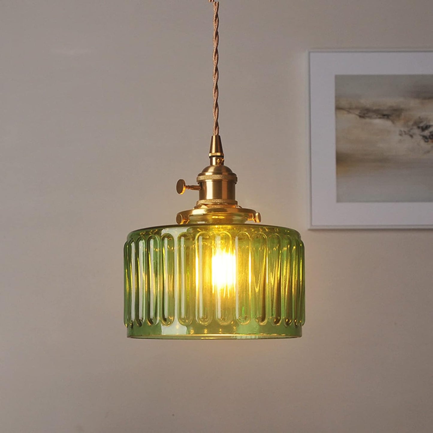 Vintage Cilindervormige Glazen Hanglamp Voor Warme Sfeer