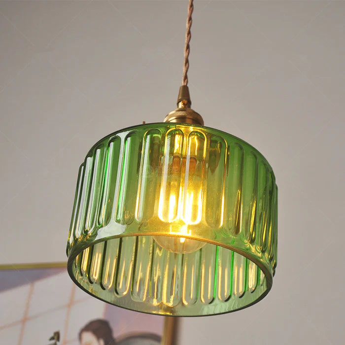 Vintage Cilindervormige Glazen Hanglamp Voor Warme Sfeer