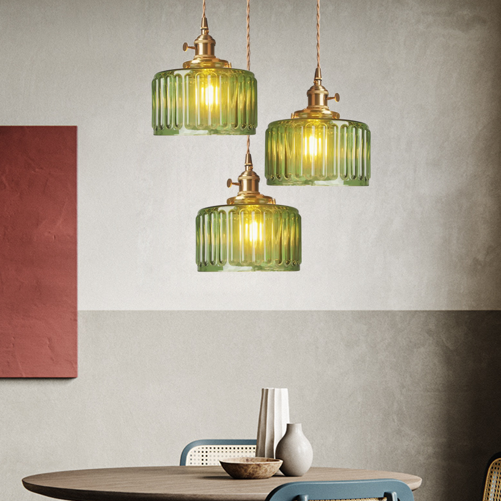 Vintage Cilindervormige Glazen Hanglamp Voor Warme Sfeer