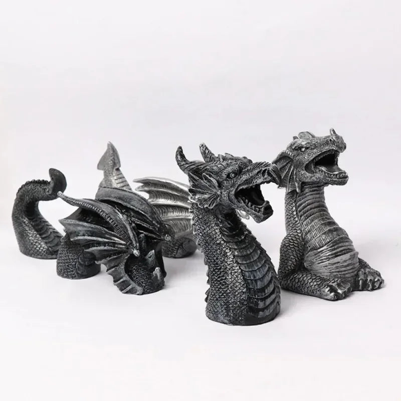 Reusachtig Houten Drakenbeeld voor Tuindecoratie Gothic Stijl
