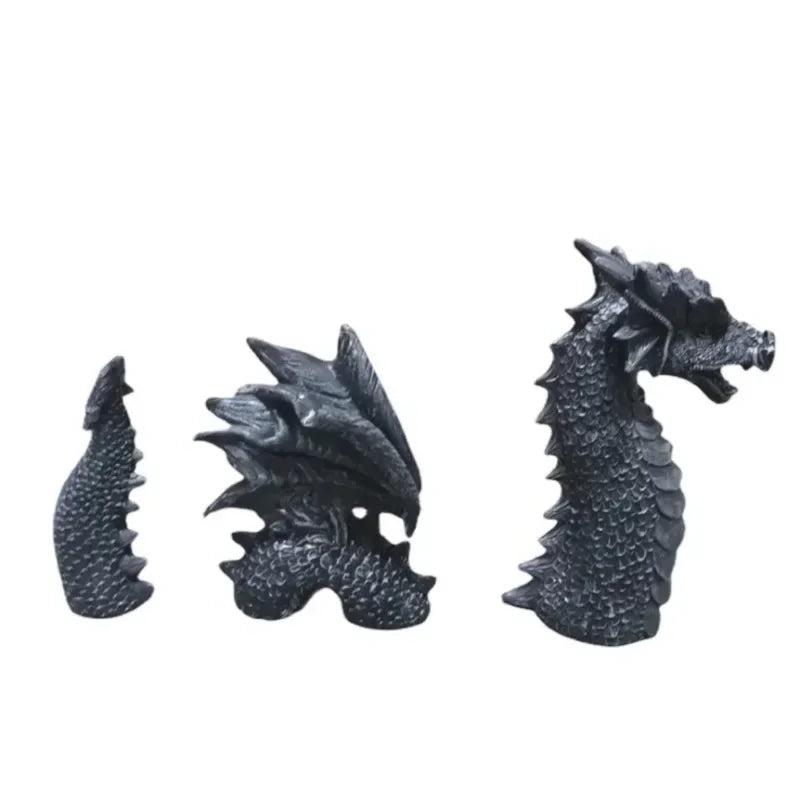 Reusachtig Houten Drakenbeeld voor Tuindecoratie Gothic Stijl