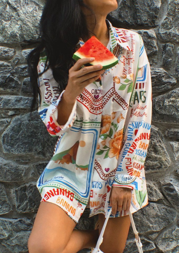 Rio Set Oversized Shirt en Shorts van Linnen Stof
