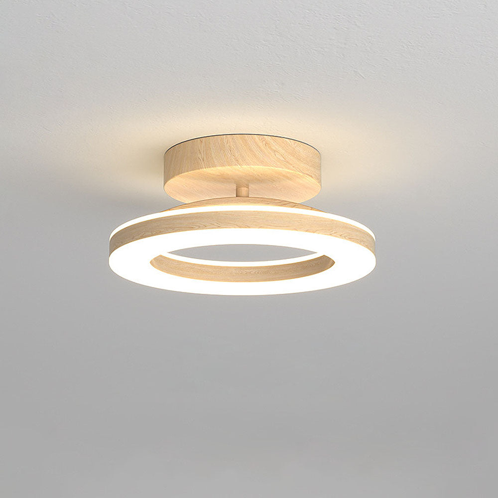 Ronde Acryl LED Plafondlamp Voor Hal En Entree Modern Hout Warm licht