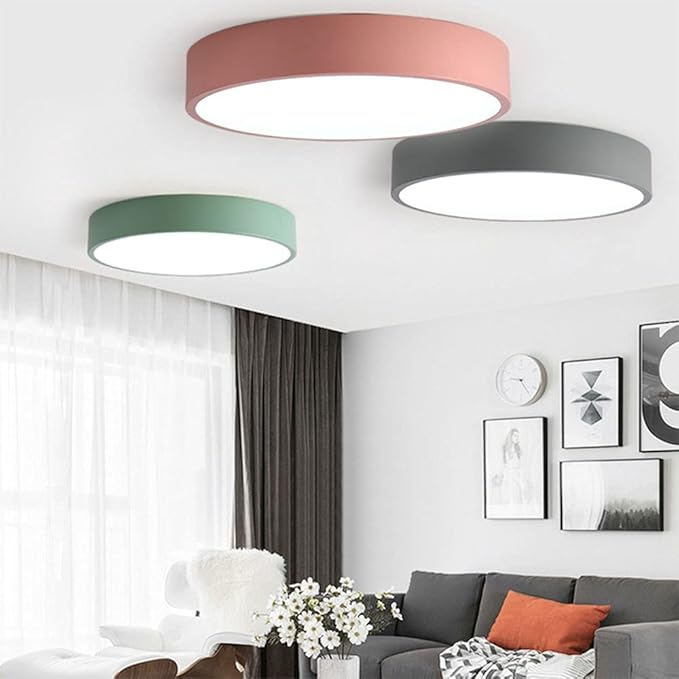 Ronde LED Plafondlamp Inbouw Modern Energiezuinig Dimbaar Roze