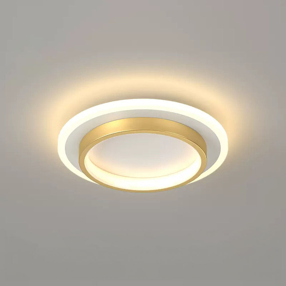 Ronde Metalen Acryl LED Plafondlamp Voor Hal En Gang Goud Warm licht