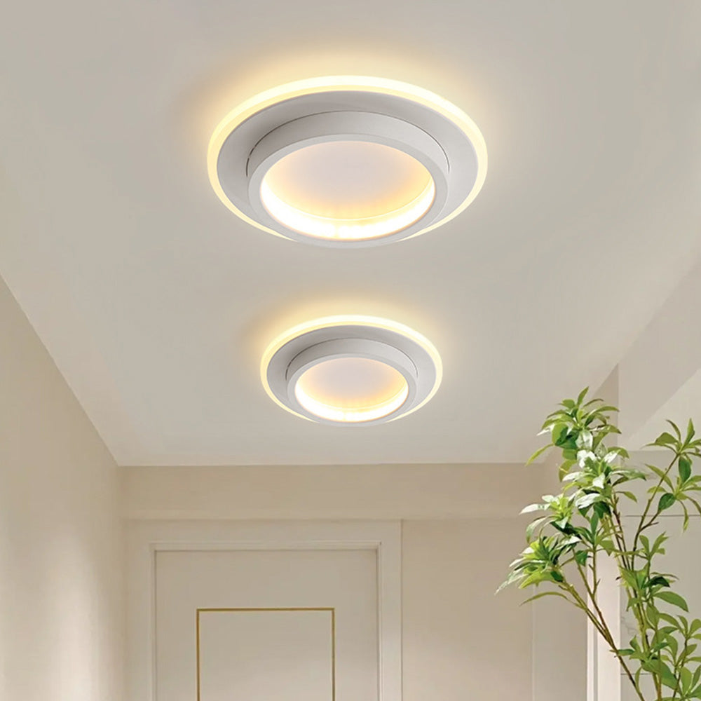 Ronde Metalen Acryl LED Plafondlamp Voor Hal En Gang Wit D24cm*H5cm(20W)