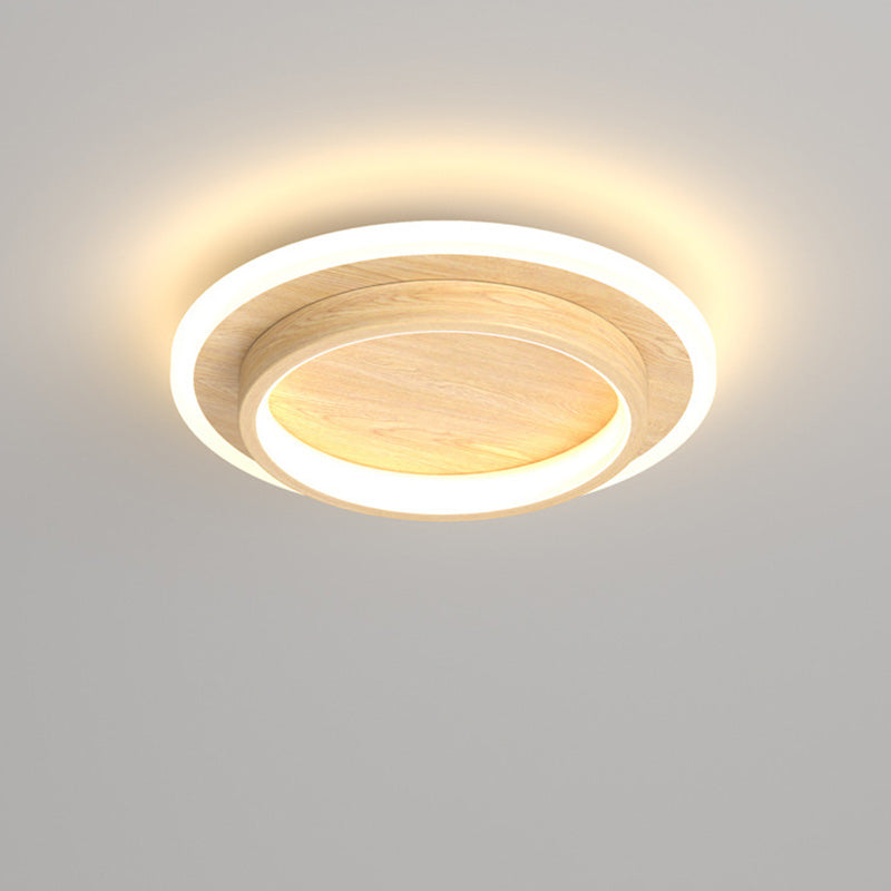 Ronde Metalen Acryl LED Plafondlamp Voor Hal En Gang Hout