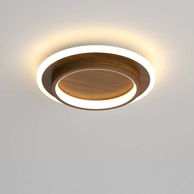 Ronde Metalen Acryl LED Plafondlamp Voor Hal En Gang Bruin D24cm*H5cm(20W)