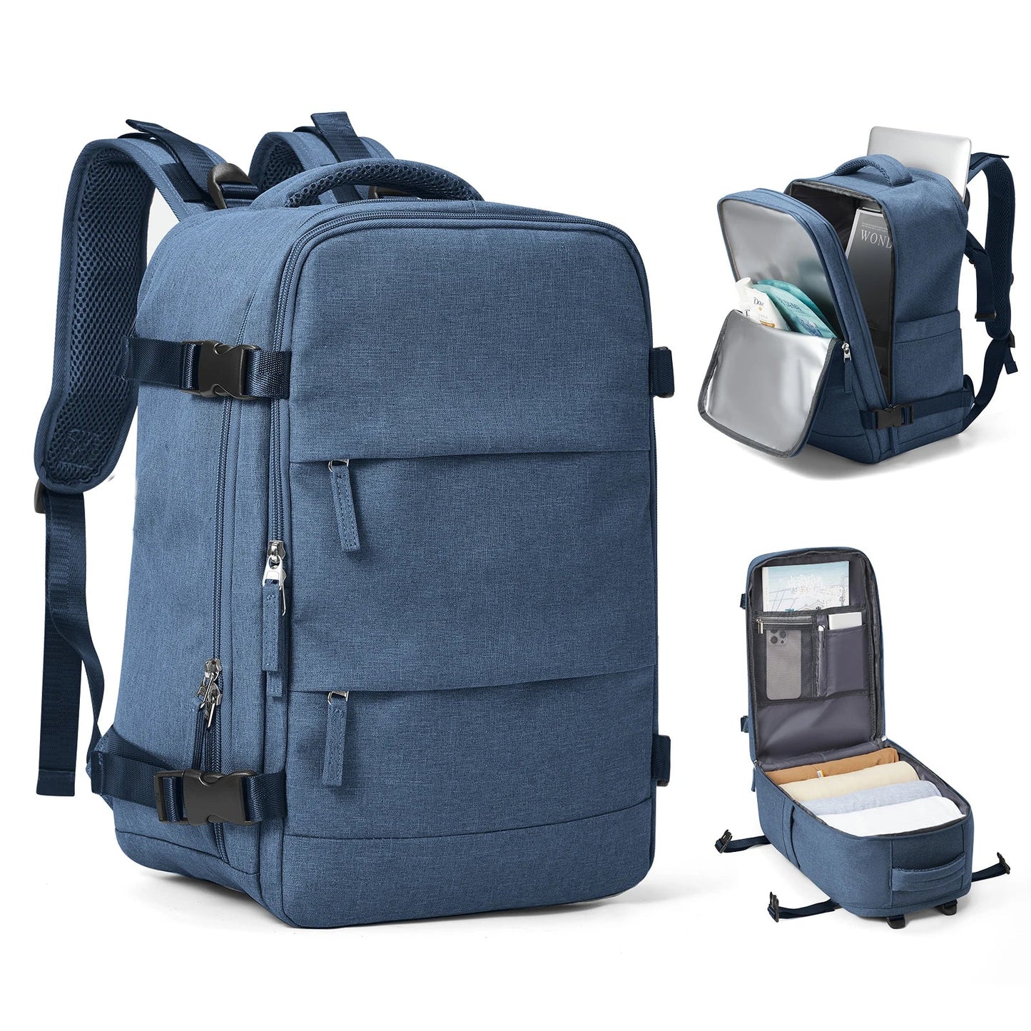 Reisrugzak Korte Afstand Vliegtuig Ryanair 40x20x25 Handbagage Ryanair SEREIN Blauw