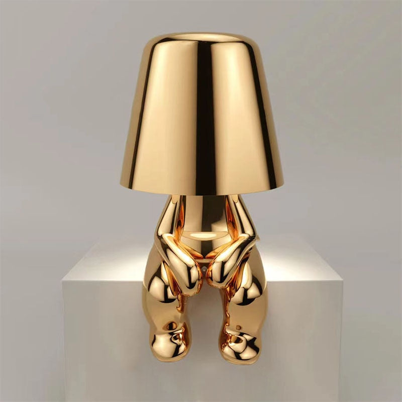 Misterlamp - Unique Tafellamp wireless lamp SEREIN Zittend Goud