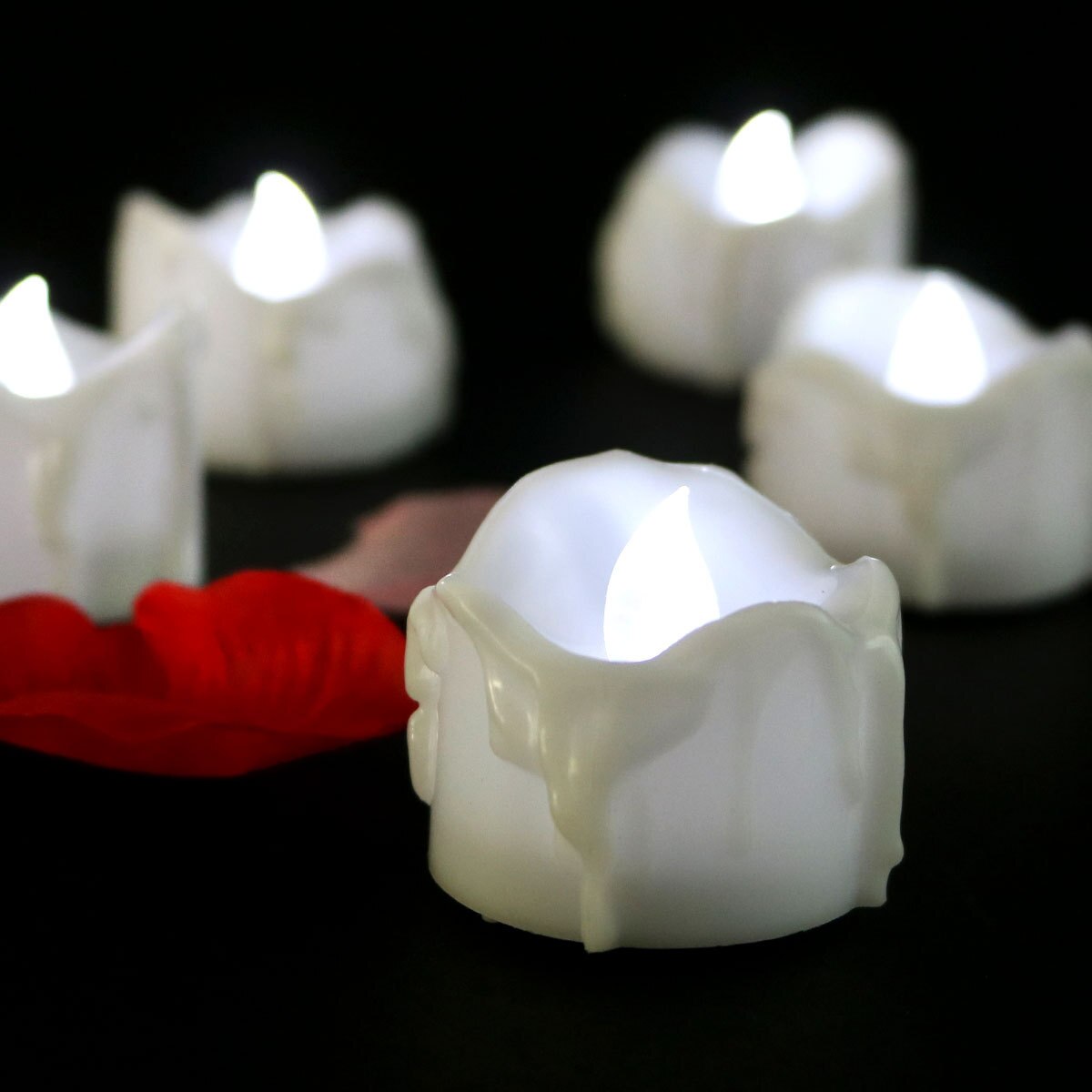 Vlamloze LED Kaarsen op Batterij – Flikkerende Waxinelichtjes voor Veilig en Decoratief Gebruik in Huis Wit 12 kaarsen