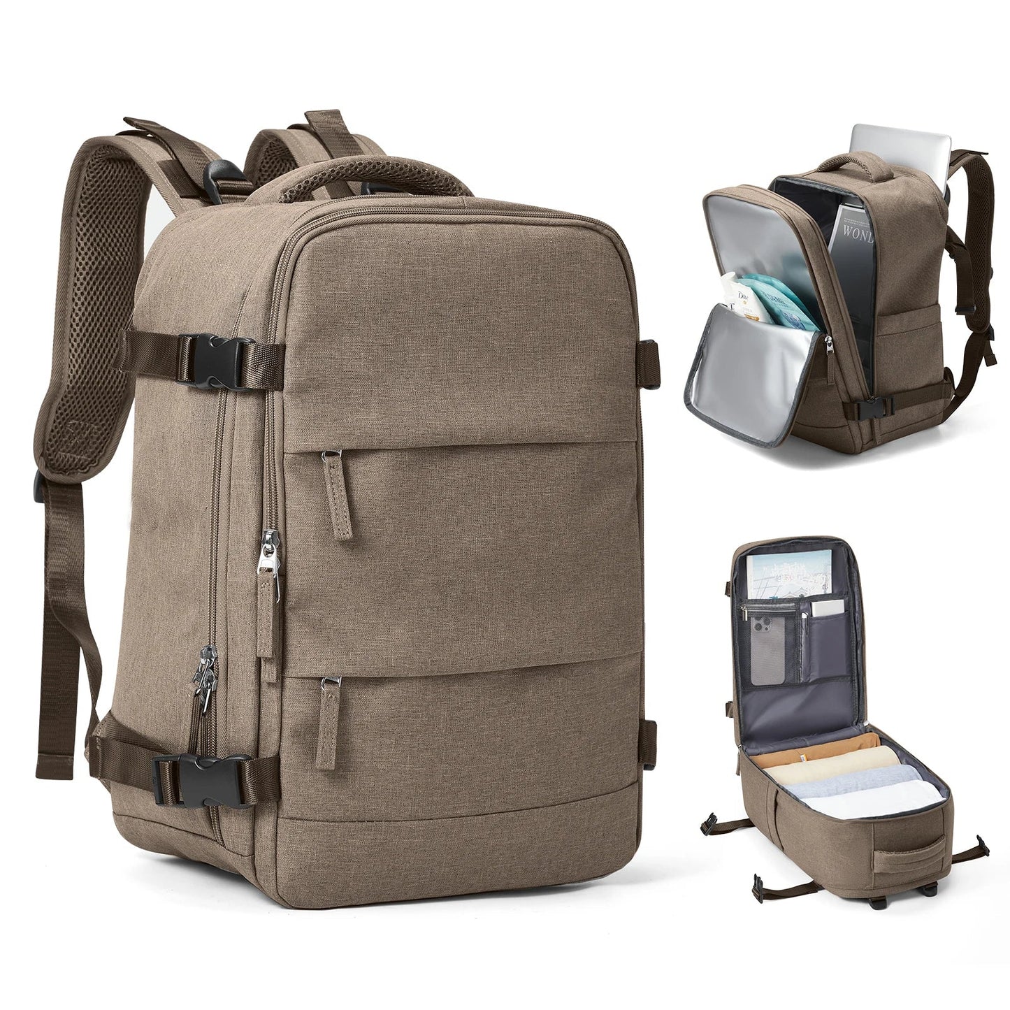 Reisrugzak Korte Afstand Vliegtuig Ryanair 40x20x25 Handbagage Ryanair SEREIN Khaki