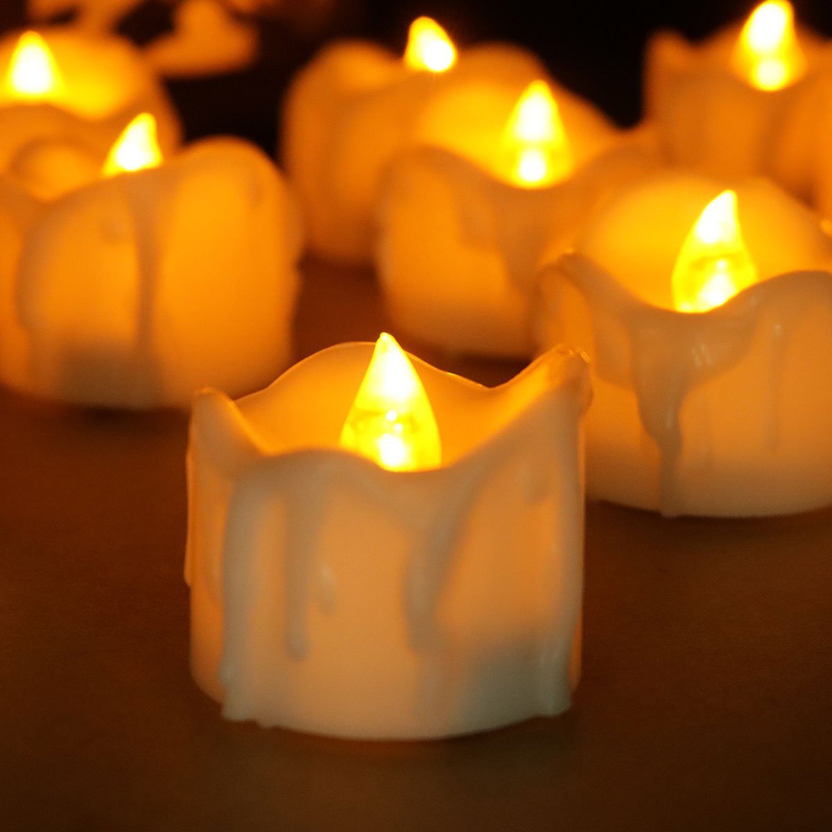 Vlamloze LED Kaarsen op Batterij – Flikkerende Waxinelichtjes voor Veilig en Decoratief Gebruik in Huis