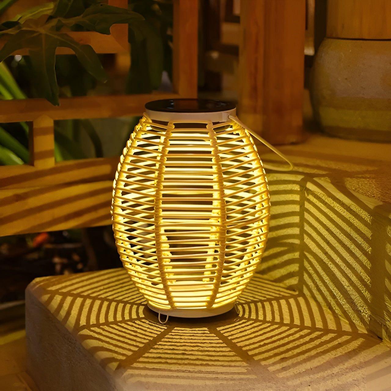 Rattan Tuinlamp Solar met Automatische Verlichting – Creatief Ontwerp voor Tuinverlichting op Zonne-energie Q