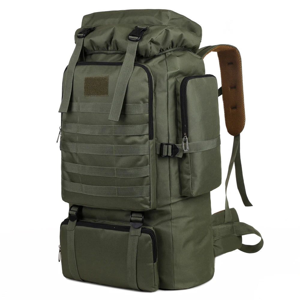 Grote Capaciteit Wandelaars Rugzak Buitensport Rucksack voor Reis en Kamperen SEREIN Legergroen