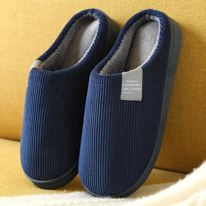 Pantoffels Sloffen Unisex Huisschoenen Knusse Warmte Ademend Marineblauw