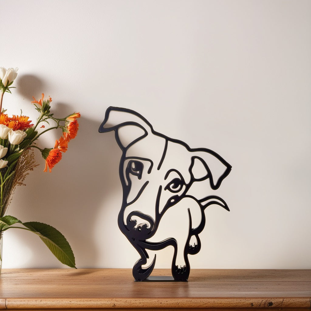 Abstracte Hondensculpturen Set Modern Interieurdecoratie Jack Russell