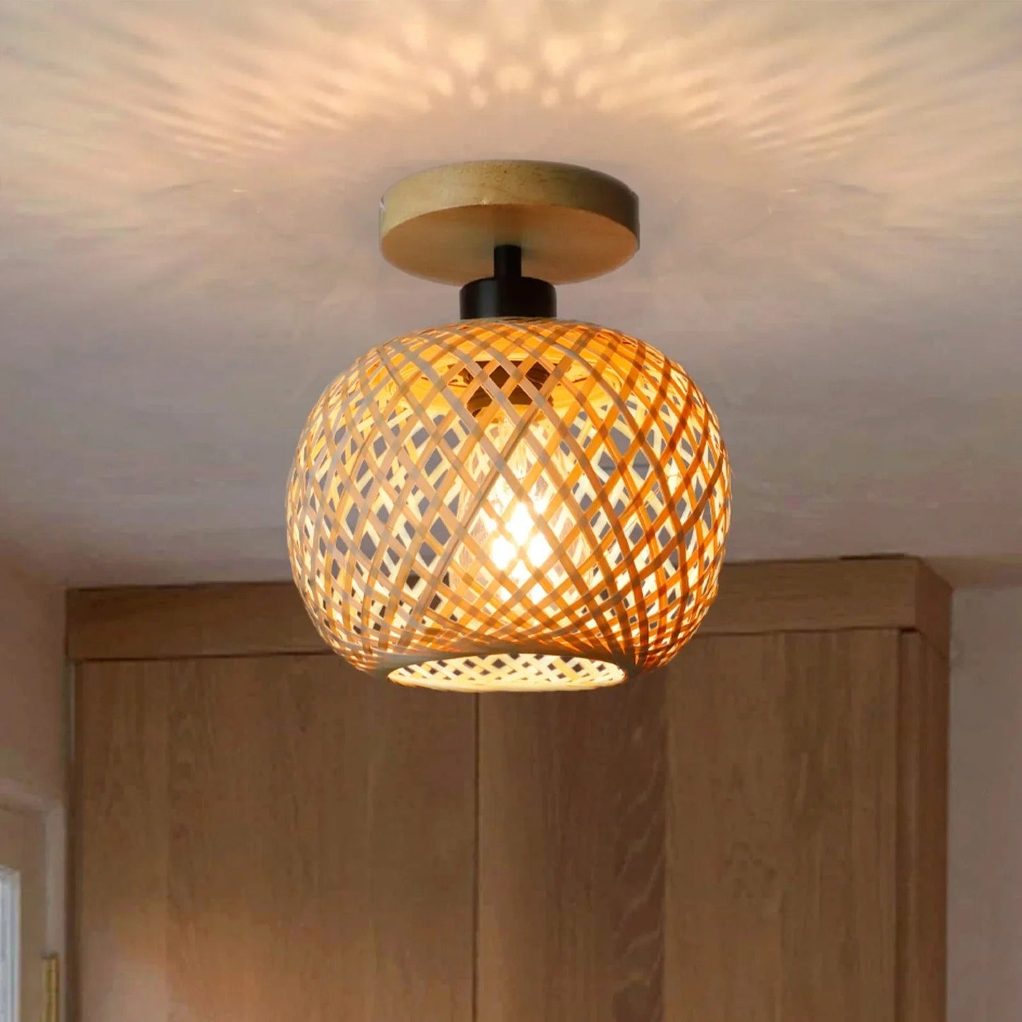 Bamboe Plafondlamp Voor Warmte En Elegant Design