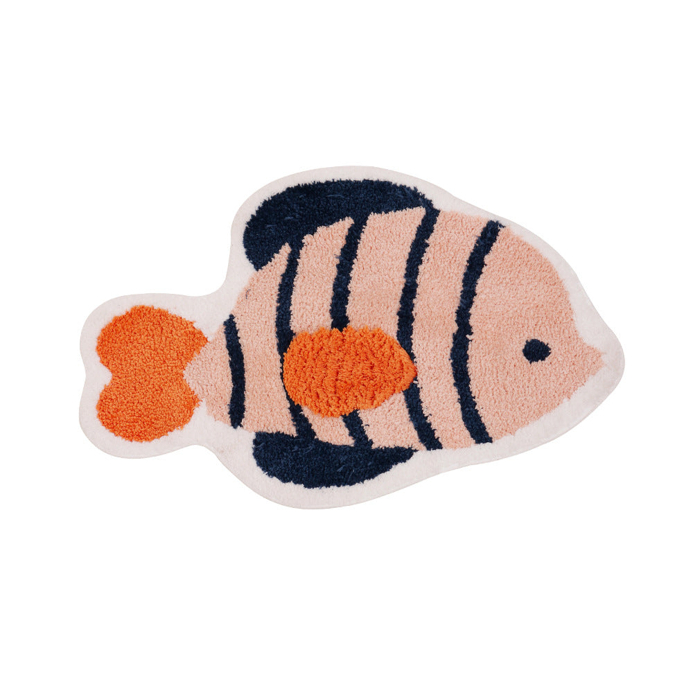 Clownvis Badmat Zacht Polyester Antislip Badkamer Accessoire Lijnen