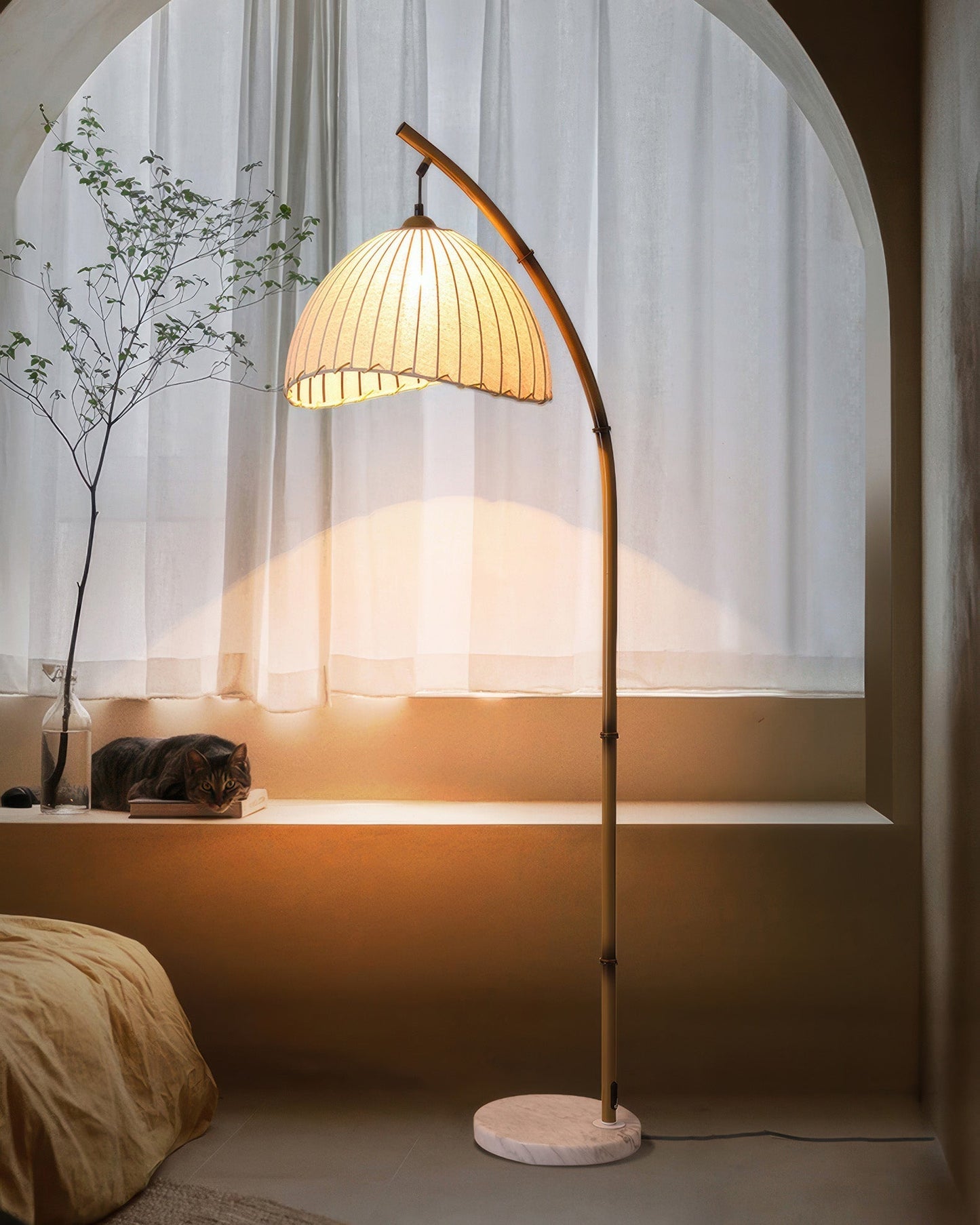 Culturele Zen Bamboe Vloerlamp Verlichting