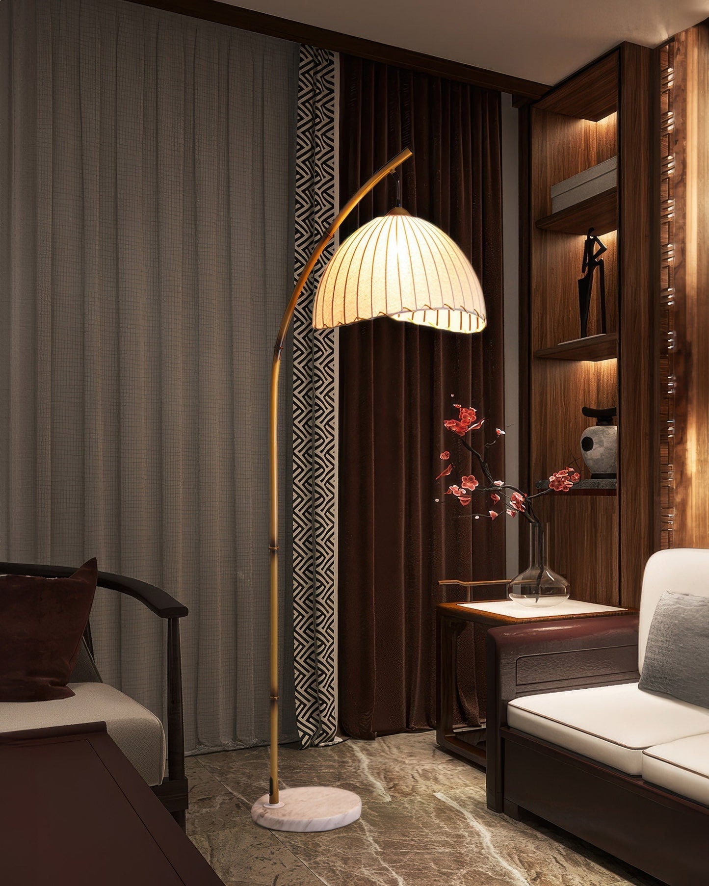 Culturele Zen Bamboe Vloerlamp Verlichting