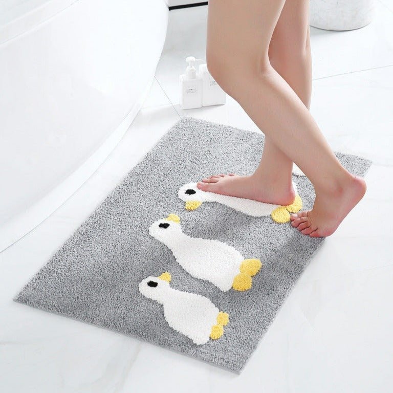 Eendenparade Badmat Zacht Polyester Synthetisch Rubber Antislip