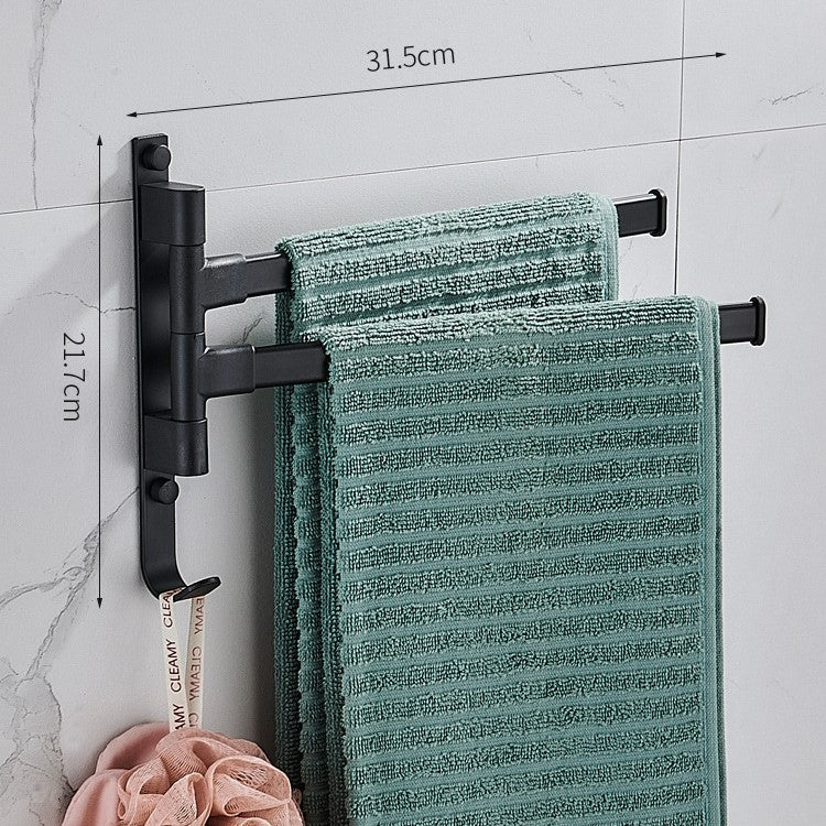 Elegante Zwarte Handdoekhouder Voor Modern Badkamerdesign