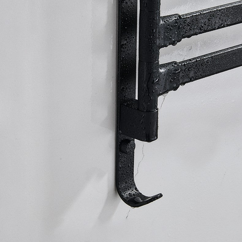Elegante Zwarte Handdoekhouder Voor Modern Badkamerdesign
