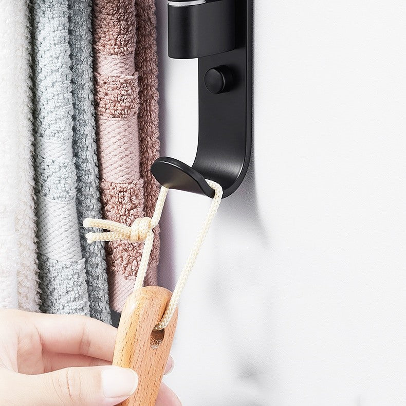Elegante Zwarte Handdoekhouder Voor Modern Badkamerdesign