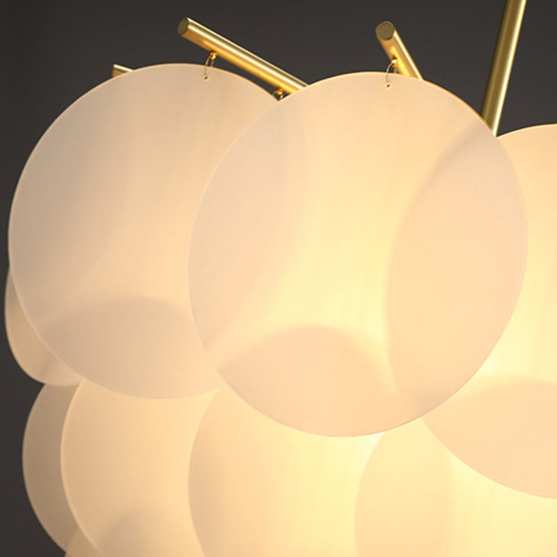 Gelaagde Schijven Suspensie Verlichting Moderne Messing-Wit