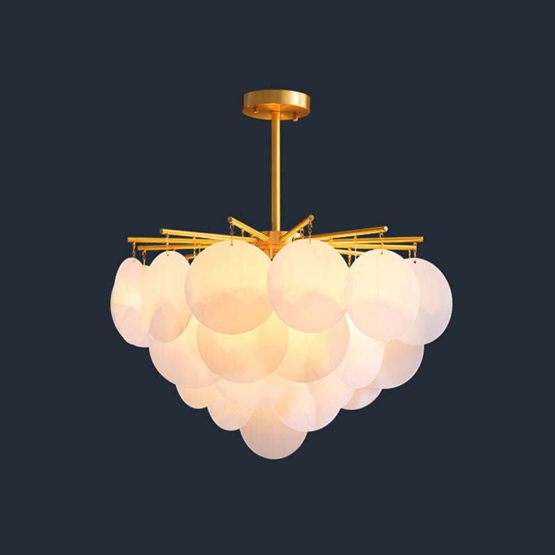 Gelaagde Schijven Suspensie Verlichting Moderne Messing-Wit 6 Messing Acryl