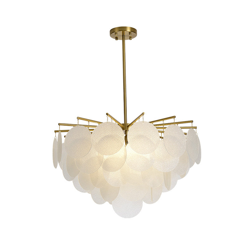Gelaagde Schijven Suspensie Verlichting Moderne Messing-Wit