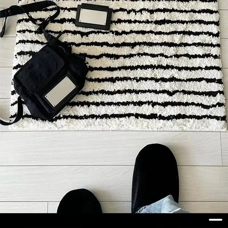 Gestreepte Badmat Luxe Vloerkleed Antislip Comfortabel