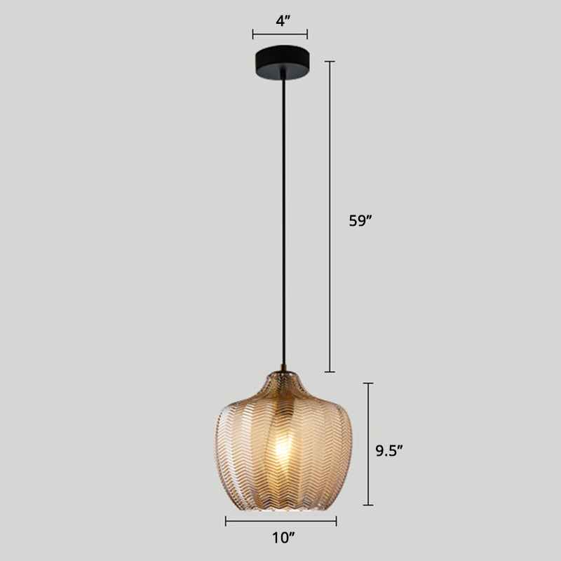 Golfvormige Glazen Hanglamp Nordic Stijl Enkel Pendant