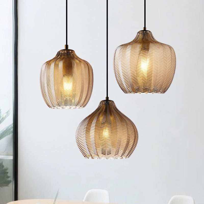 Golfvormige Glazen Hanglamp Nordic Stijl Enkel Pendant