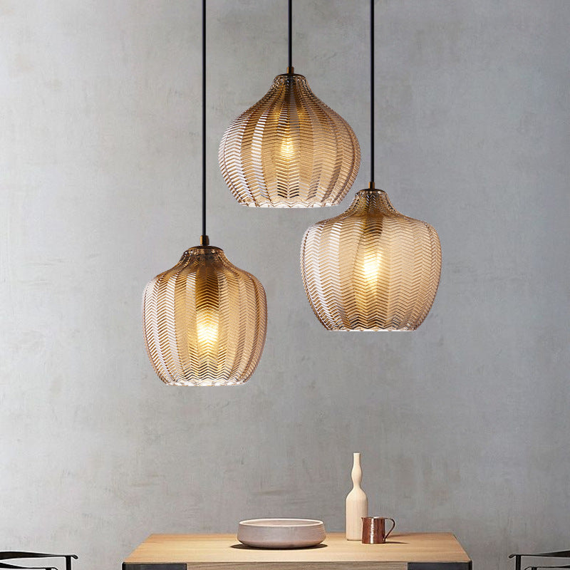 Golfvormige Glazen Hanglamp Nordic Stijl Enkel Pendant