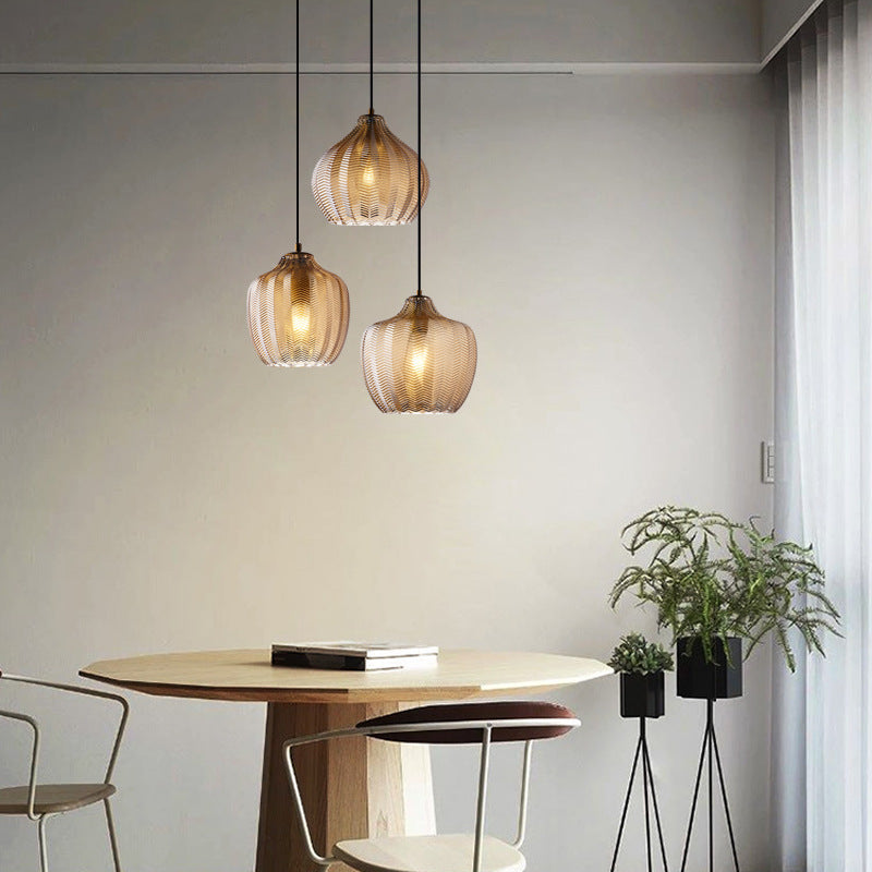 Golfvormige Glazen Hanglamp Nordic Stijl Enkel Pendant