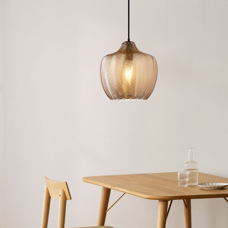 Golfvormige Glazen Hanglamp Nordic Stijl Enkel Pendant