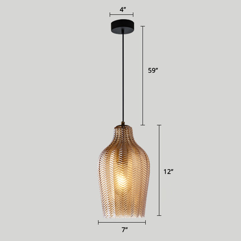 Golfvormige Glazen Hanglamp Nordic Stijl Enkel Pendant