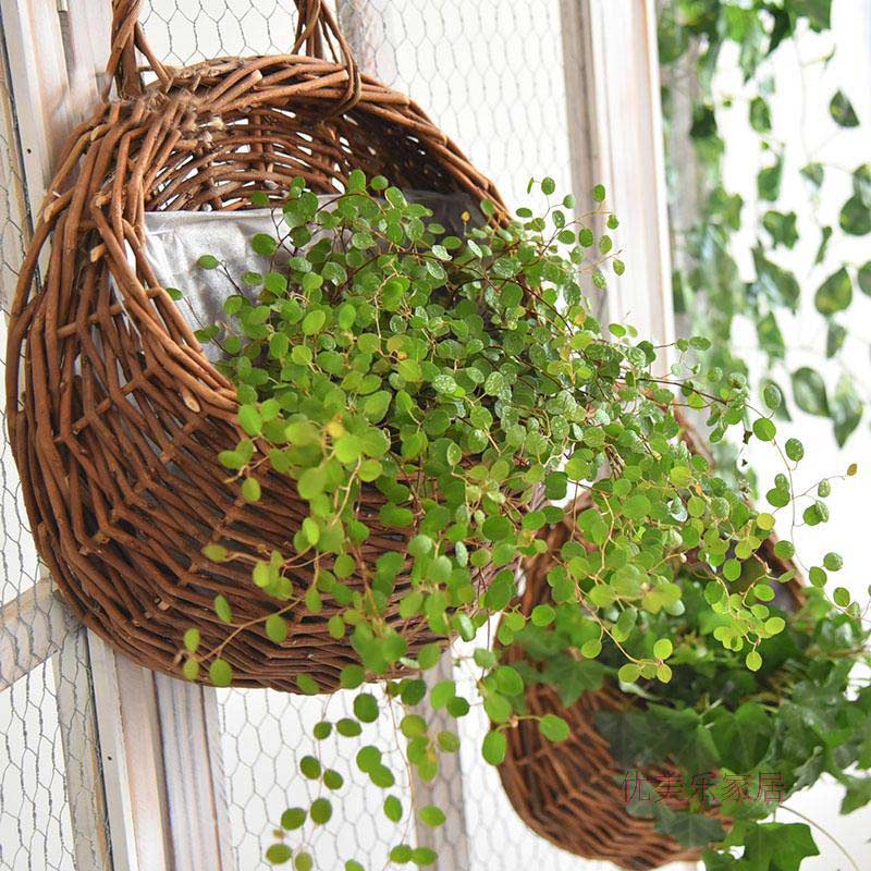 Handgeweven Plantenmand Met Handvat Set Van 3 Stuks