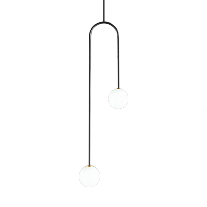 Hanglamp Zwart Gouden Bal Cluster Post Modernist 2 Lichten