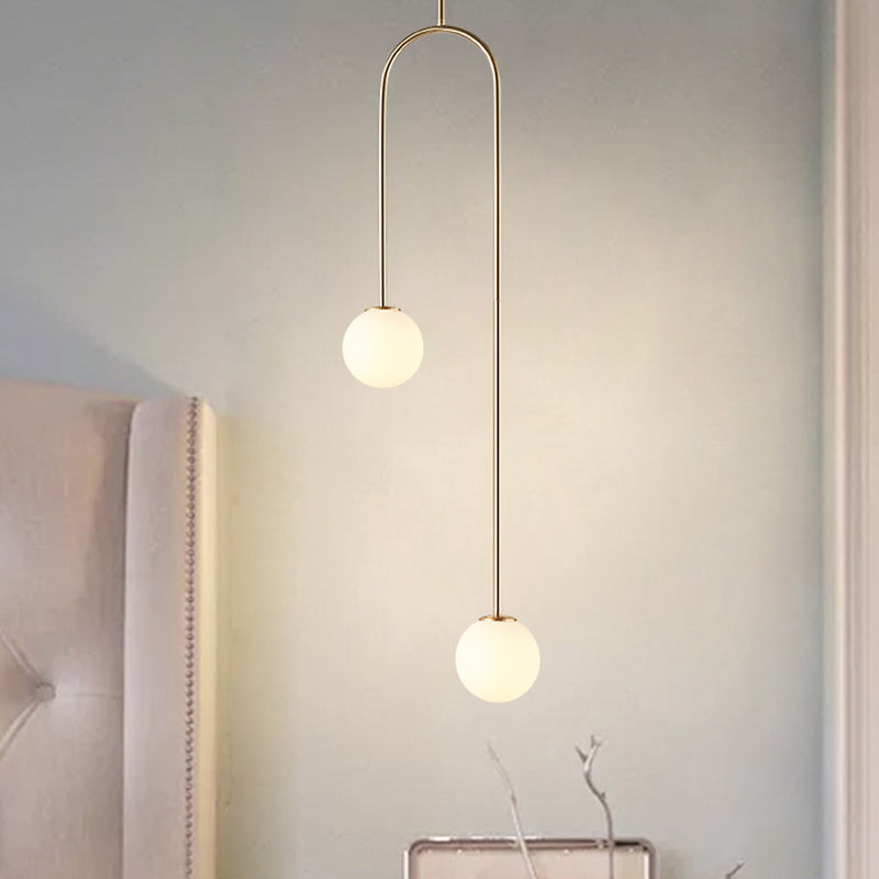 Hanglamp Zwart Gouden Bal Cluster Post Modernist 2 Lichten Goud