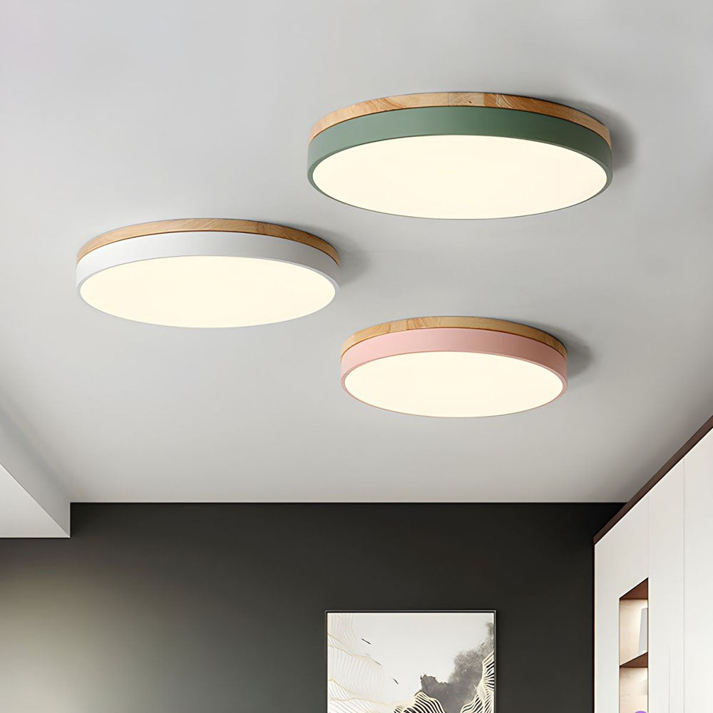 Inbouw Natuurlijke Schijf Plafondlamp Warm Massief Materiaal